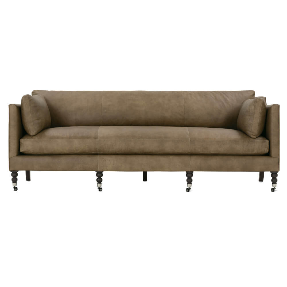 Madeline Leather Sofa in Athena Mushroom