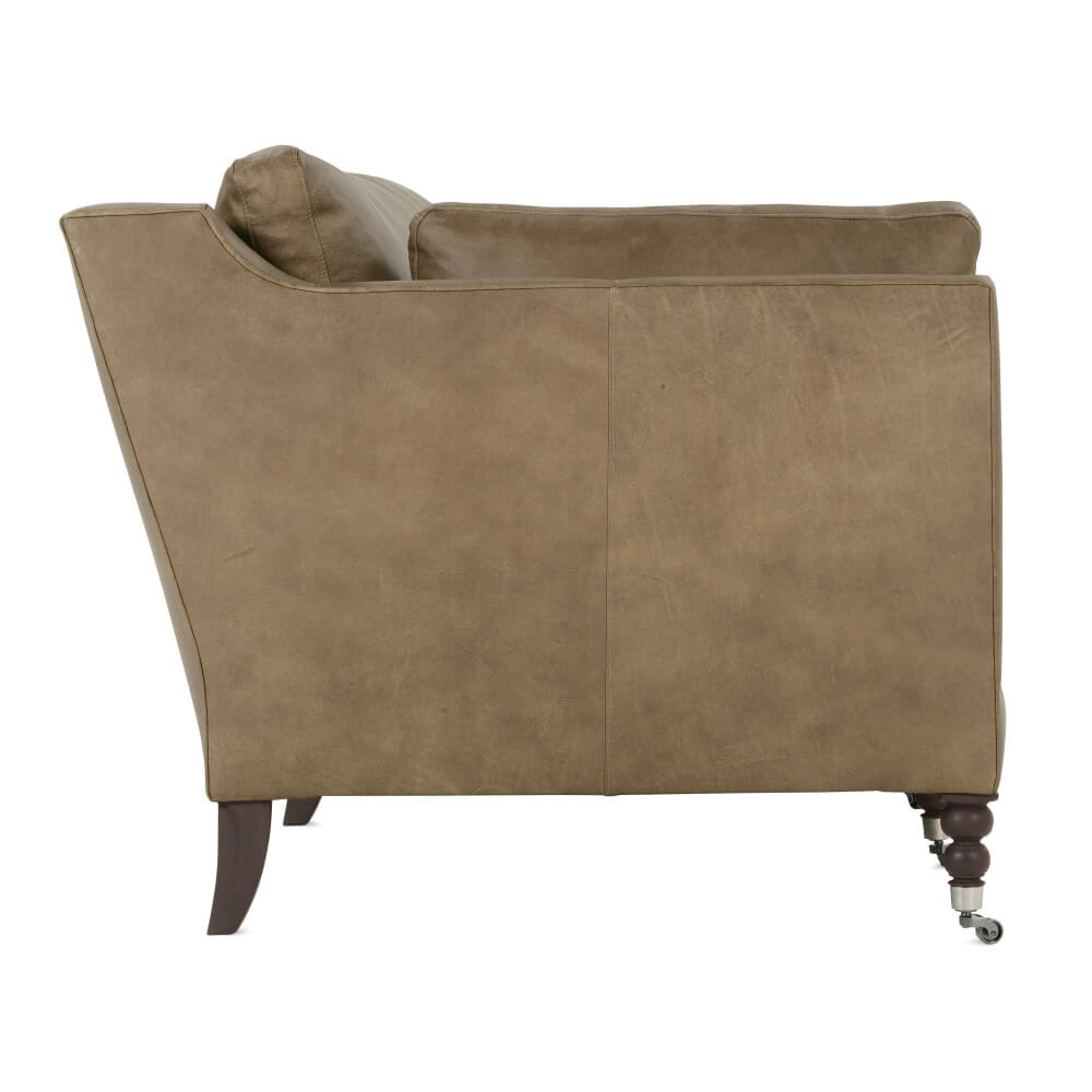 Madeline Leather Sofa in Athena Mushroom