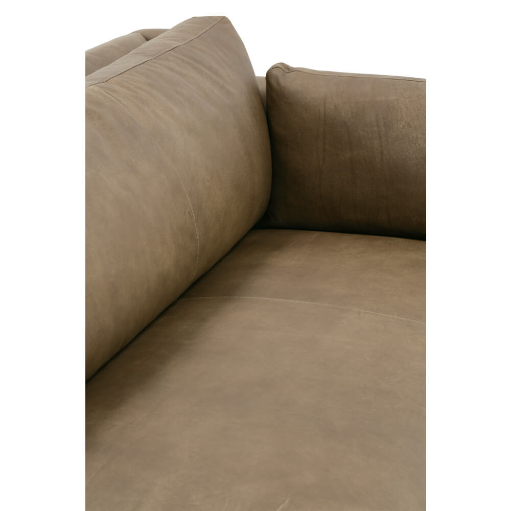 Madeline Leather Sofa in Athena Mushroom