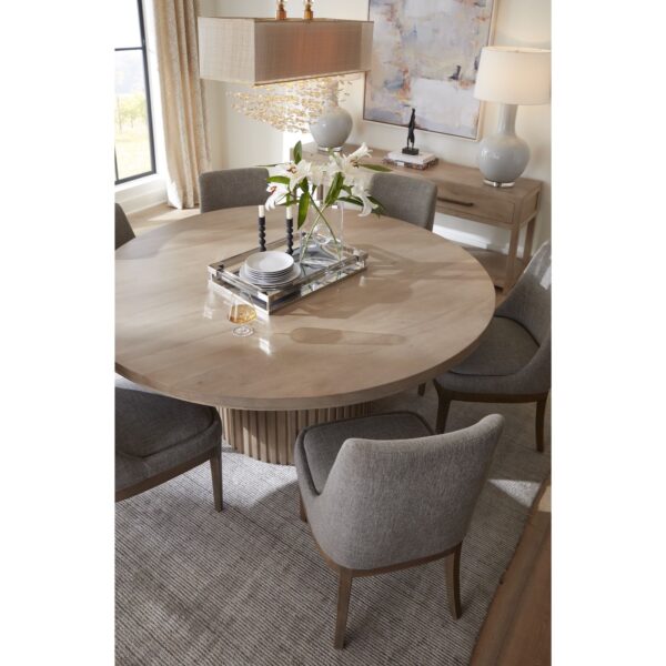 Bradley 60" Round Dining Table in Misted Ash Finish