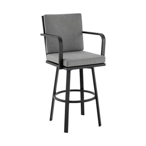 Arnauld Outdoor Bar Stool in Gray