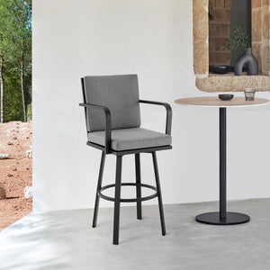 Arnauld Outdoor Bar Stool in Gray