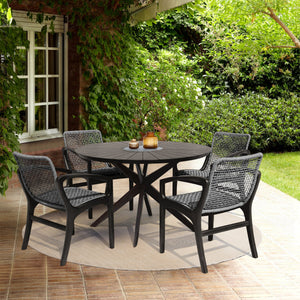 Oasis & Beckham Outdoor Dining Set in Dark Eucalyptus