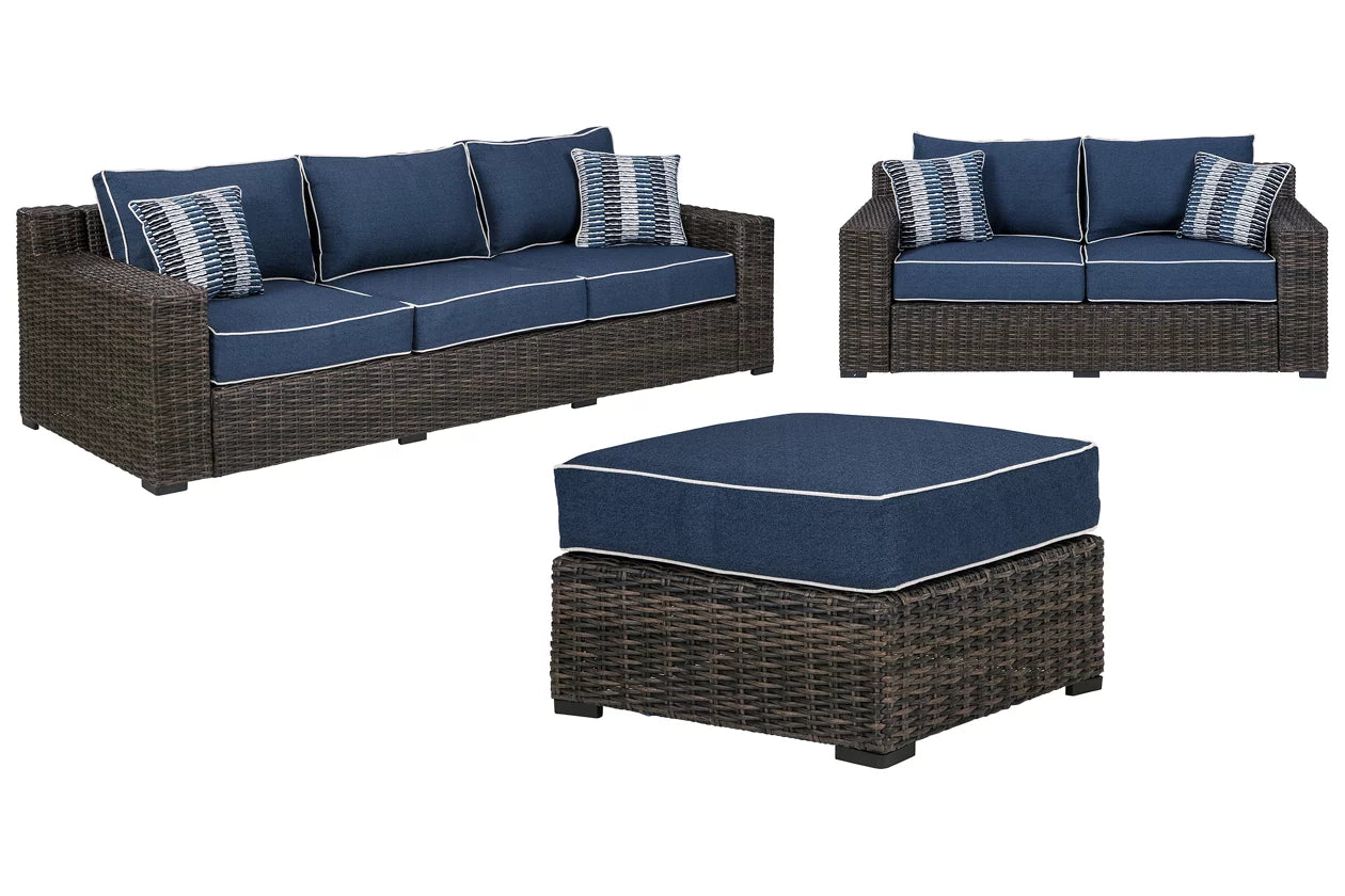 Chatham Lane Outdoor Sofa, Loveseat & Ottoman