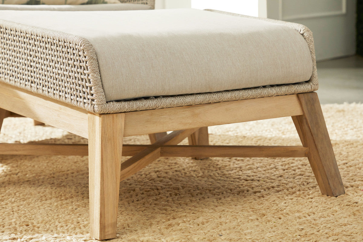 Tapestry Outdoor Footstool in Taupe