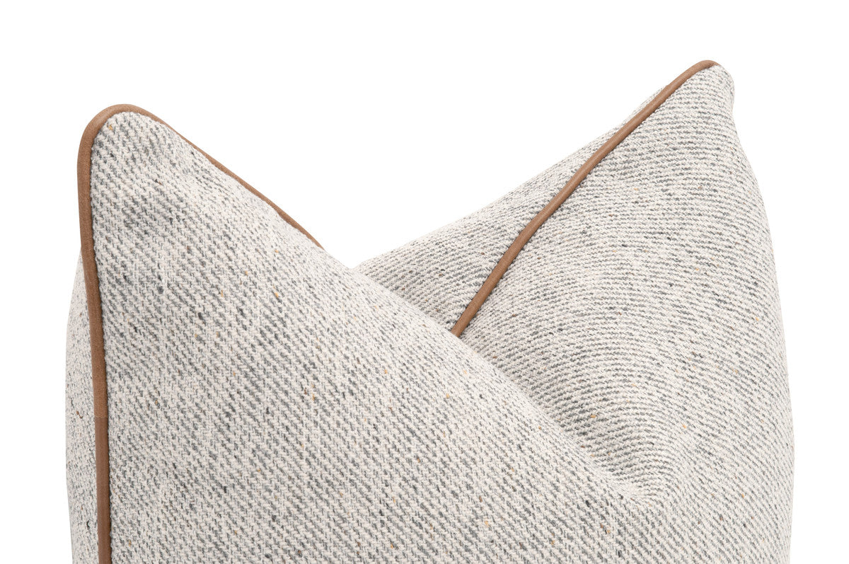 The Not So Basic 22" Essential Pillow in Howell Natural & Whiskey Brown - Set of 2