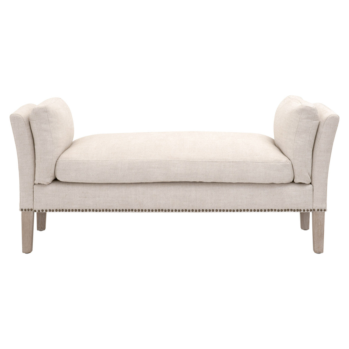 Warner Bench in  Bisque French Linen, Natural Gray Ash