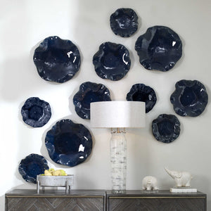 Abella Ceramic Wall Decor, Cobalt, Set of 3