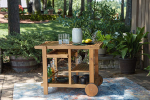 Terrace Serving Cart in Light Wood