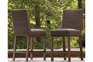 Tropical Paradise Medium Brown Outdoor Barstool - Set of 2