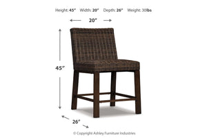 Tropical Paradise Medium Brown Outdoor Barstool - Set of 2