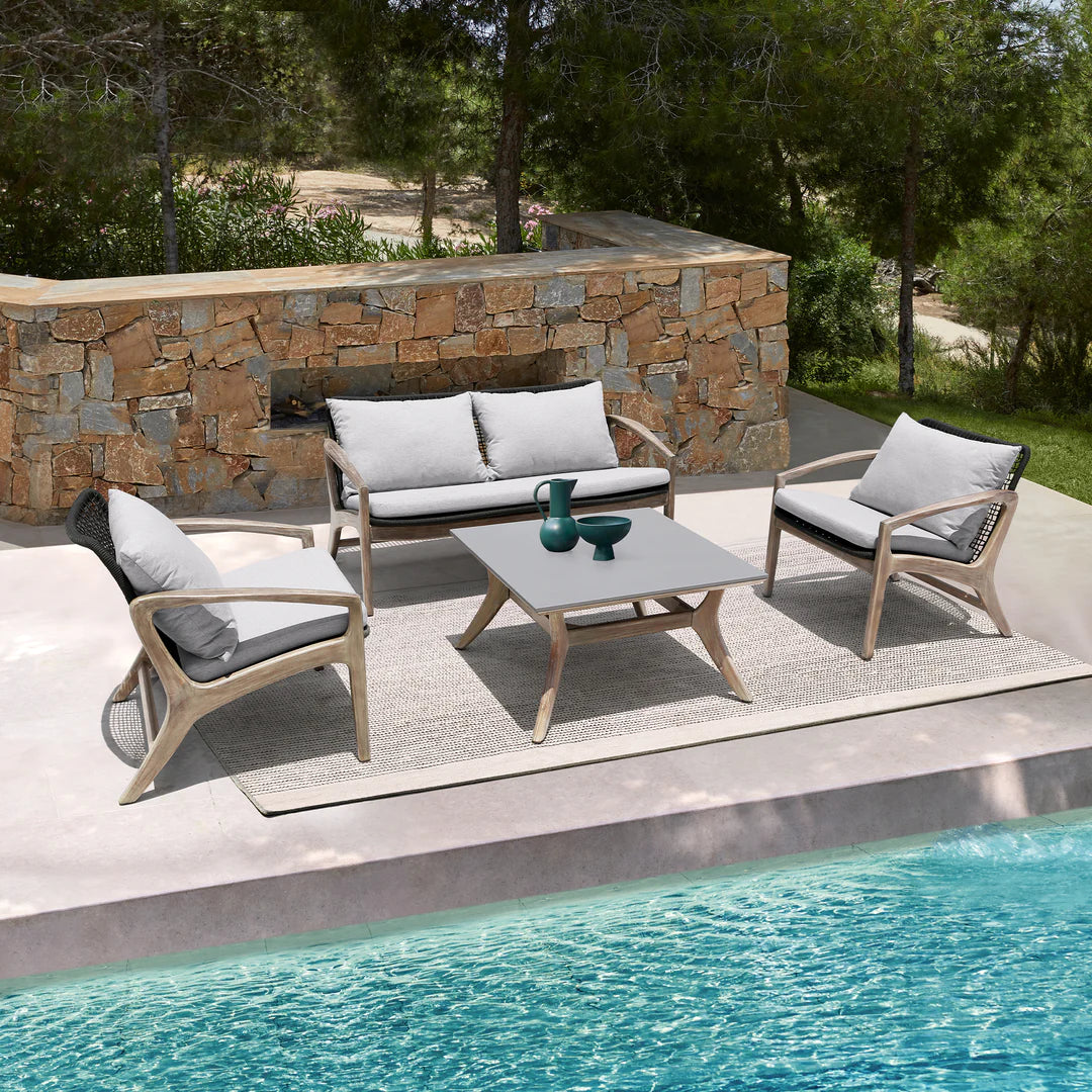 Beckham Outdoor Conversation Set in Light Eucolyptus