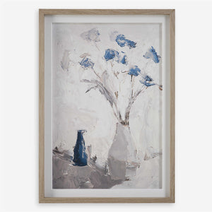 Blue Flowers in Vase Framed Print