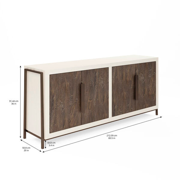 Blanc Four Door Credenza