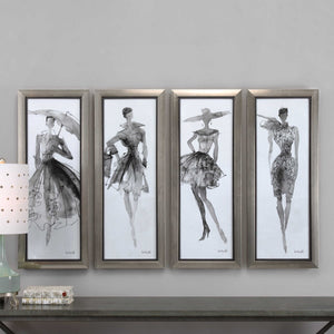 Fashion Sketchbook Framed Prints - Set of 4