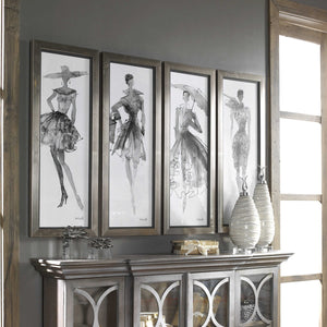 Fashion Sketchbook Framed Prints - Set of 4