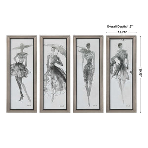 Fashion Sketchbook Framed Prints - Set of 4