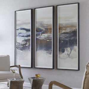 Graphite Horizon Framed Prints, Set of 3