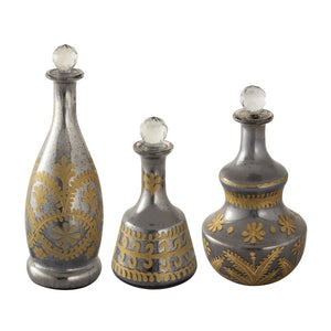 Kemal Bottle - Set of 3 Antique Silver