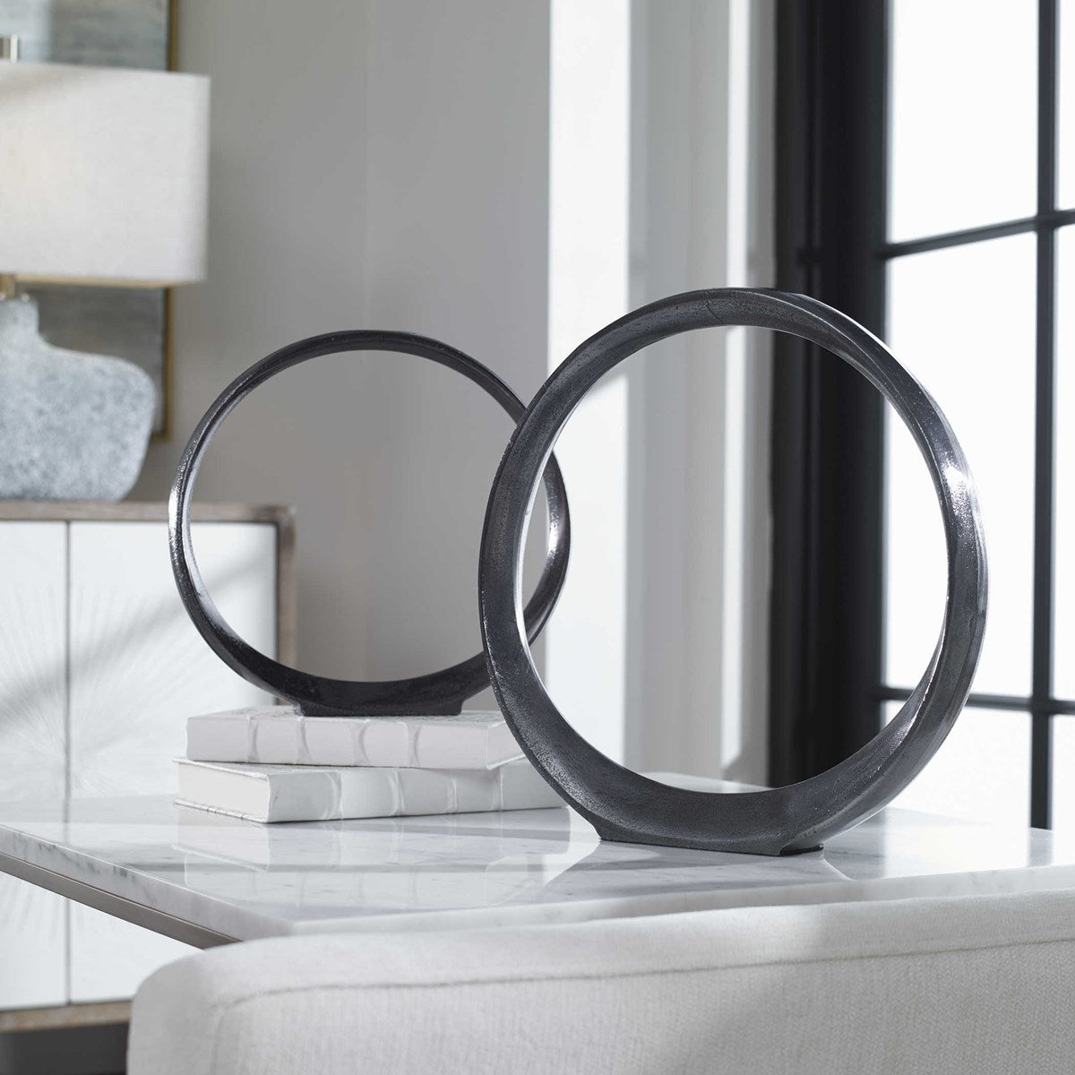 Orbits Ring Sculptures, Black NIckel