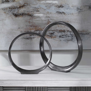 Orbits Ring Sculptures, Black NIckel