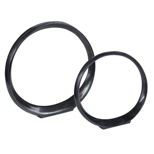 Orbits Ring Sculptures, Black NIckel