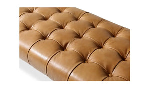 Wyatt Tanned Leather Bench