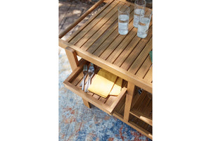 Terrace Serving Cart in Light Wood