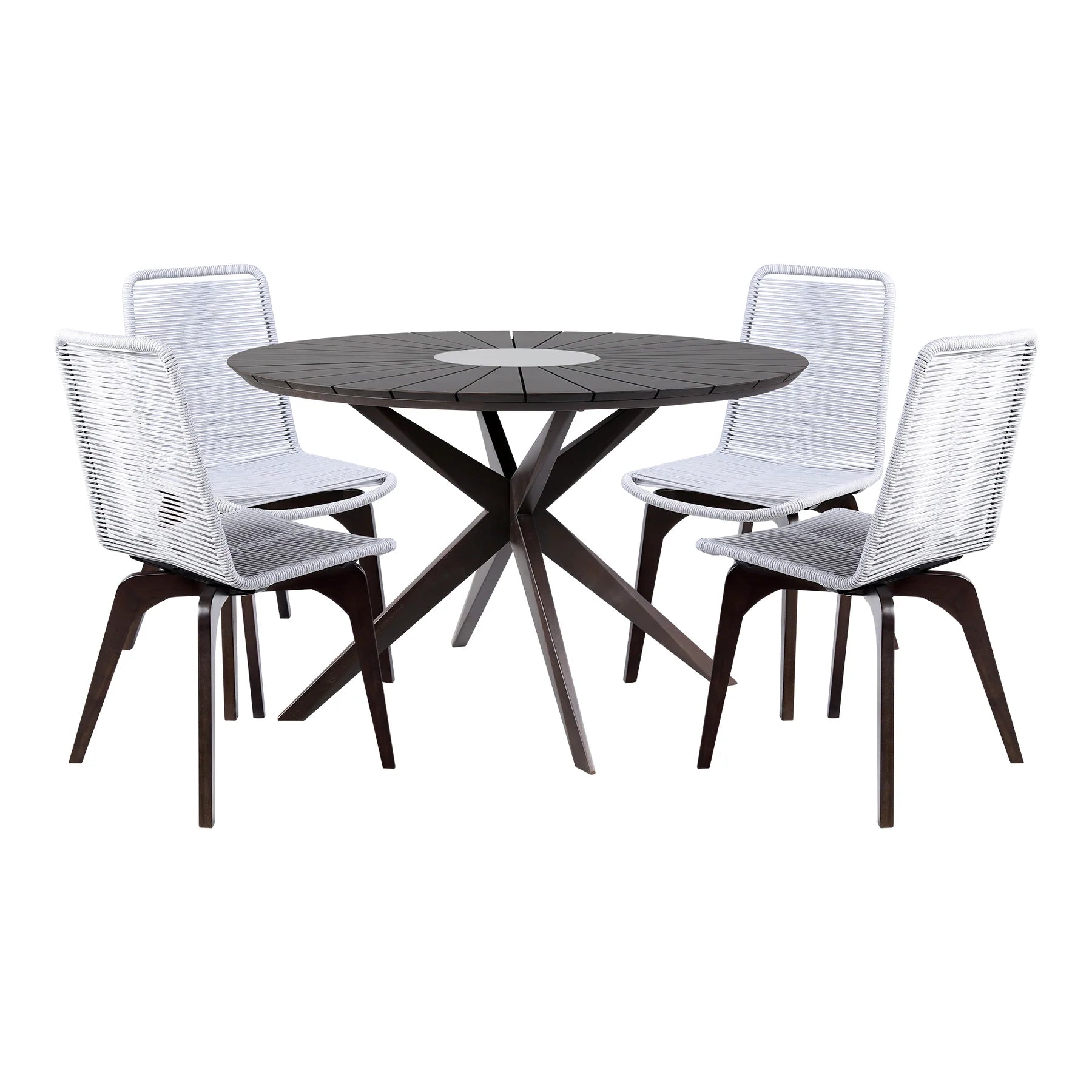 Oasis Island Outdoor Dining Set in Dark Eucalyptus