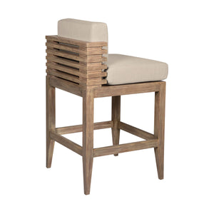 Vivid Outdoor Counter or Barstool in Taupe & Light Gray Eucalyptus