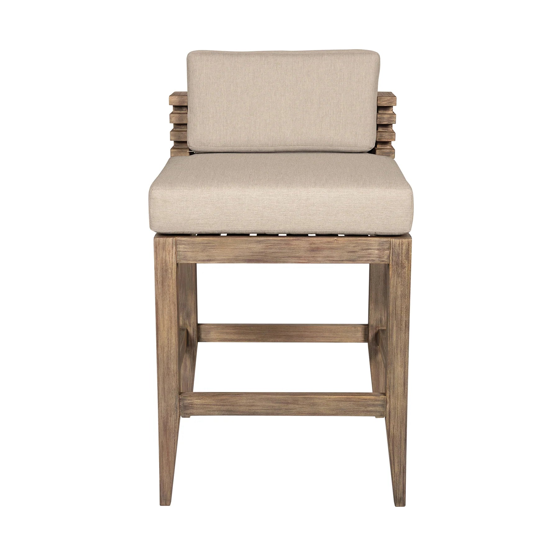 Vivid Outdoor Counter or Barstool in Taupe & Light Gray Eucalyptus