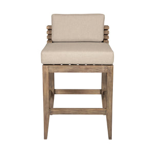 Vivid Outdoor Counter or Barstool in Taupe & Light Gray Eucalyptus