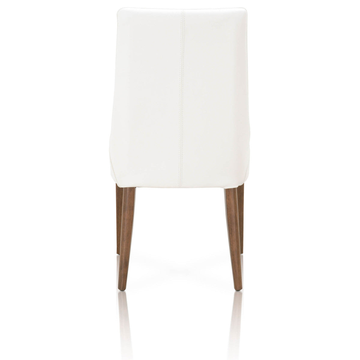 Aurora Dining Chair  - Alabaster Leather, Walnut