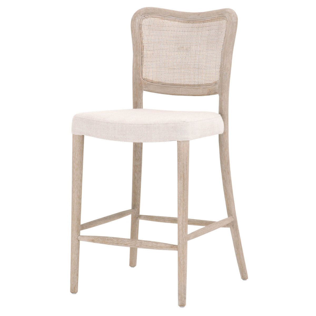 Cela Counter Stool - Bisque, Natural Gray Oak, Cane