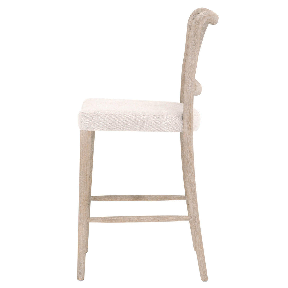 Cela Counter Stool - Bisque, Natural Gray Oak, Cane