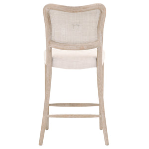 Cela Counter Stool - Bisque, Natural Gray Oak, Cane