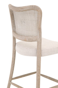 Cela Counter Stool - Bisque, Natural Gray Oak, Cane