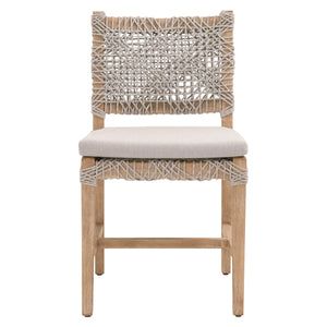 Costa Dining Chair - Taupe & White Flat Rope, Pumice, Natural Gray Mahogany