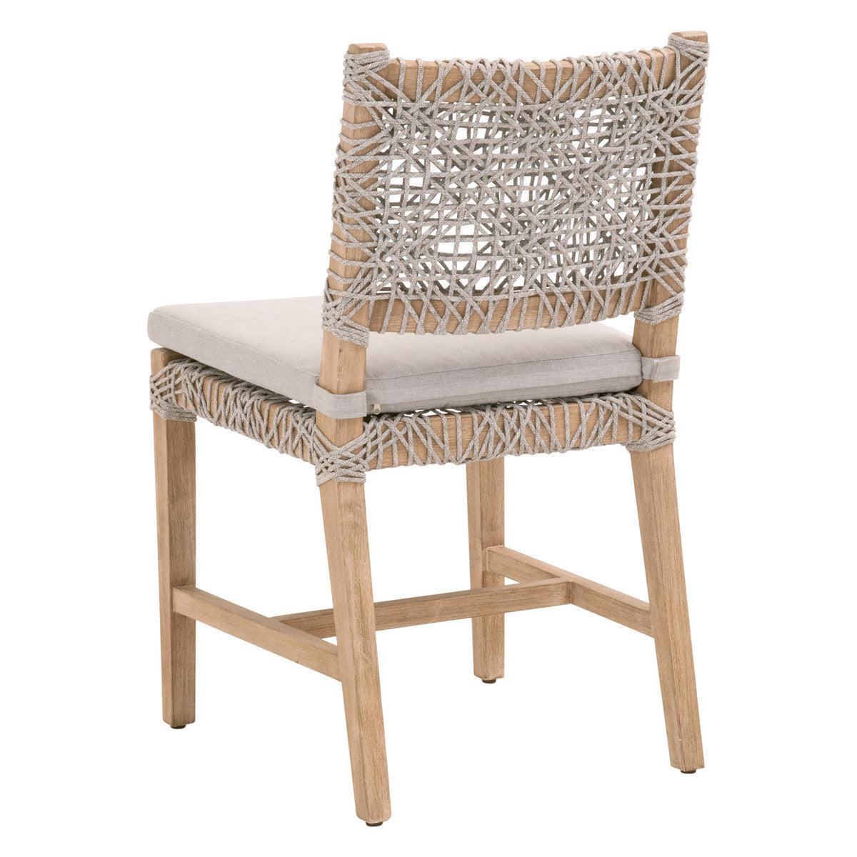 Costa Dining Chair - Taupe & White Flat Rope, Pumice, Natural Gray Mahogany