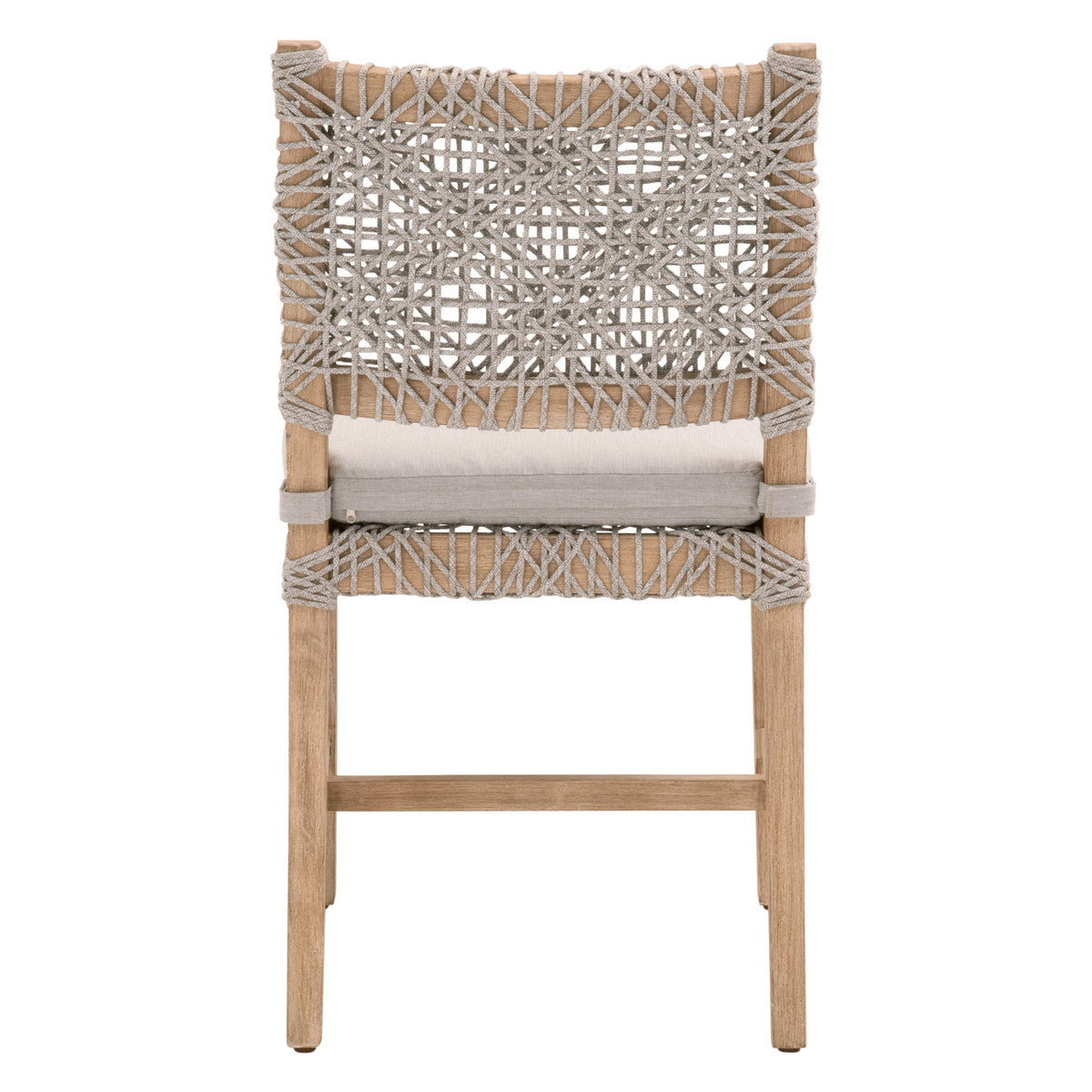 Costa Dining Chair - Taupe & White Flat Rope, Pumice, Natural Gray Mahogany