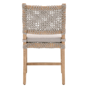 Costa Dining Chair - Taupe & White Flat Rope, Pumice, Natural Gray Mahogany