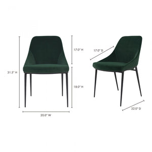 Sedona Dining Chair Green Velvet -M2