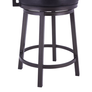 Madrid  Barstool Metal Swivel Barstool in Ford Black Pu and Black Finish