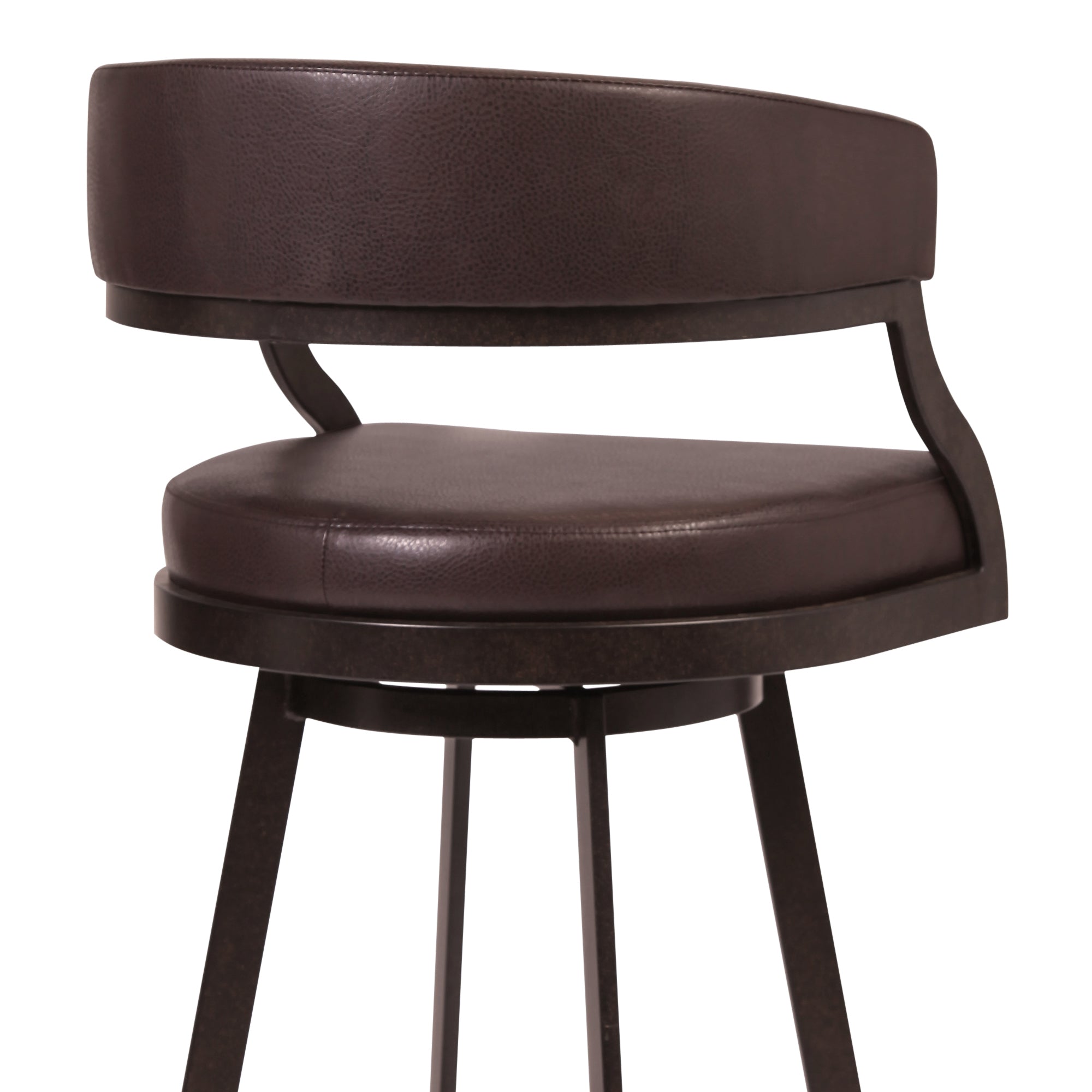 Saturn Counter Stool or Barstool in Auburn Bay and Brown Faux Leather