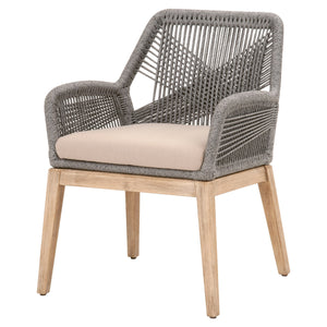 Loom Arm Chair - Platinum Rope, Light Gray, Natural Gray Mahogany