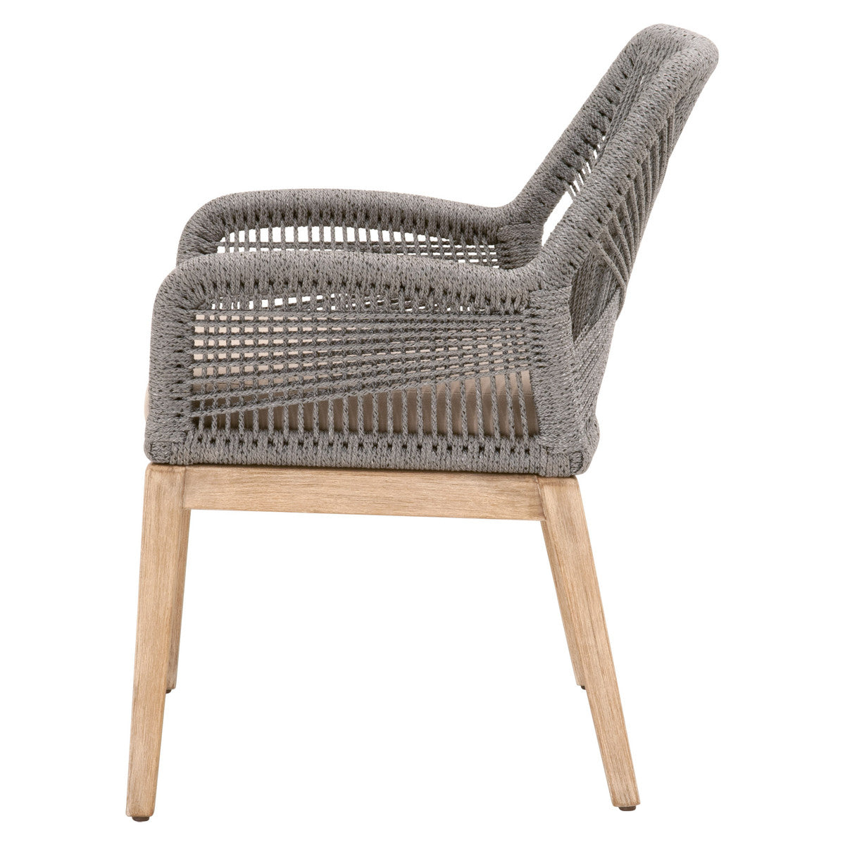 Loom Arm Chair - Platinum Rope, Light Gray, Natural Gray Mahogany