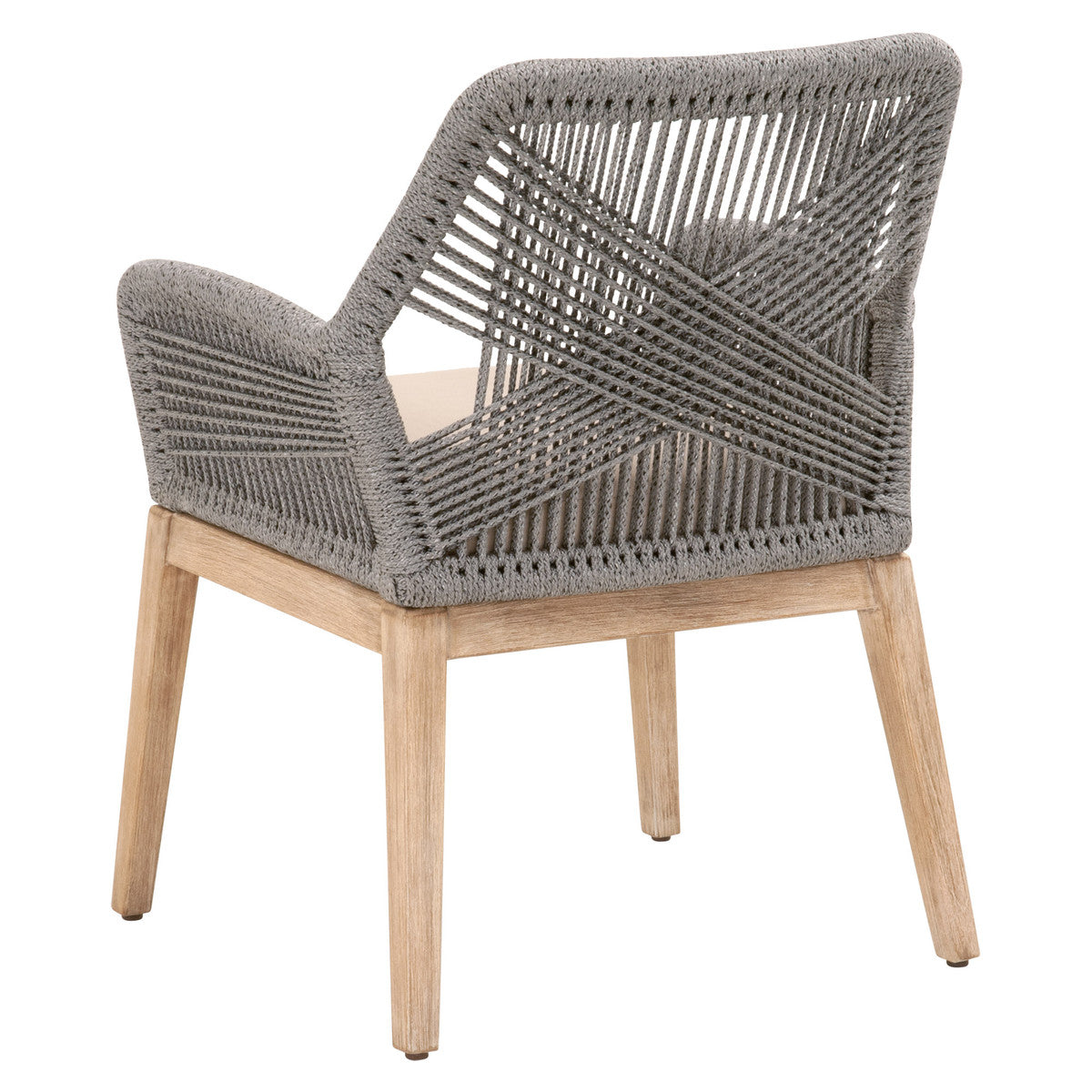 Loom Arm Chair - Platinum Rope, Light Gray, Natural Gray Mahogany