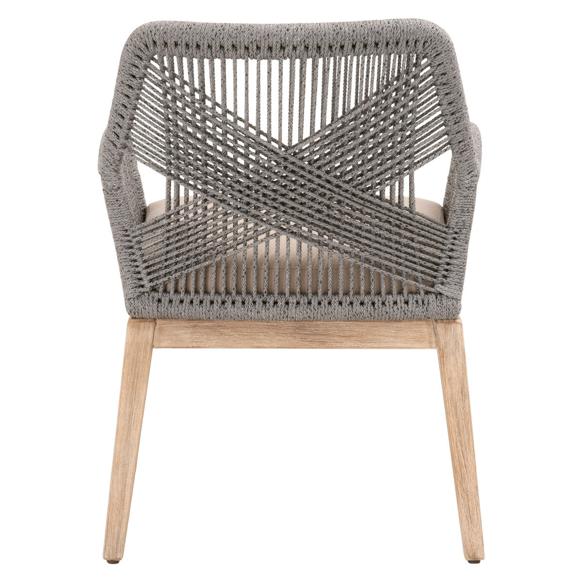 Loom Arm Chair - Platinum Rope, Light Gray, Natural Gray Mahogany