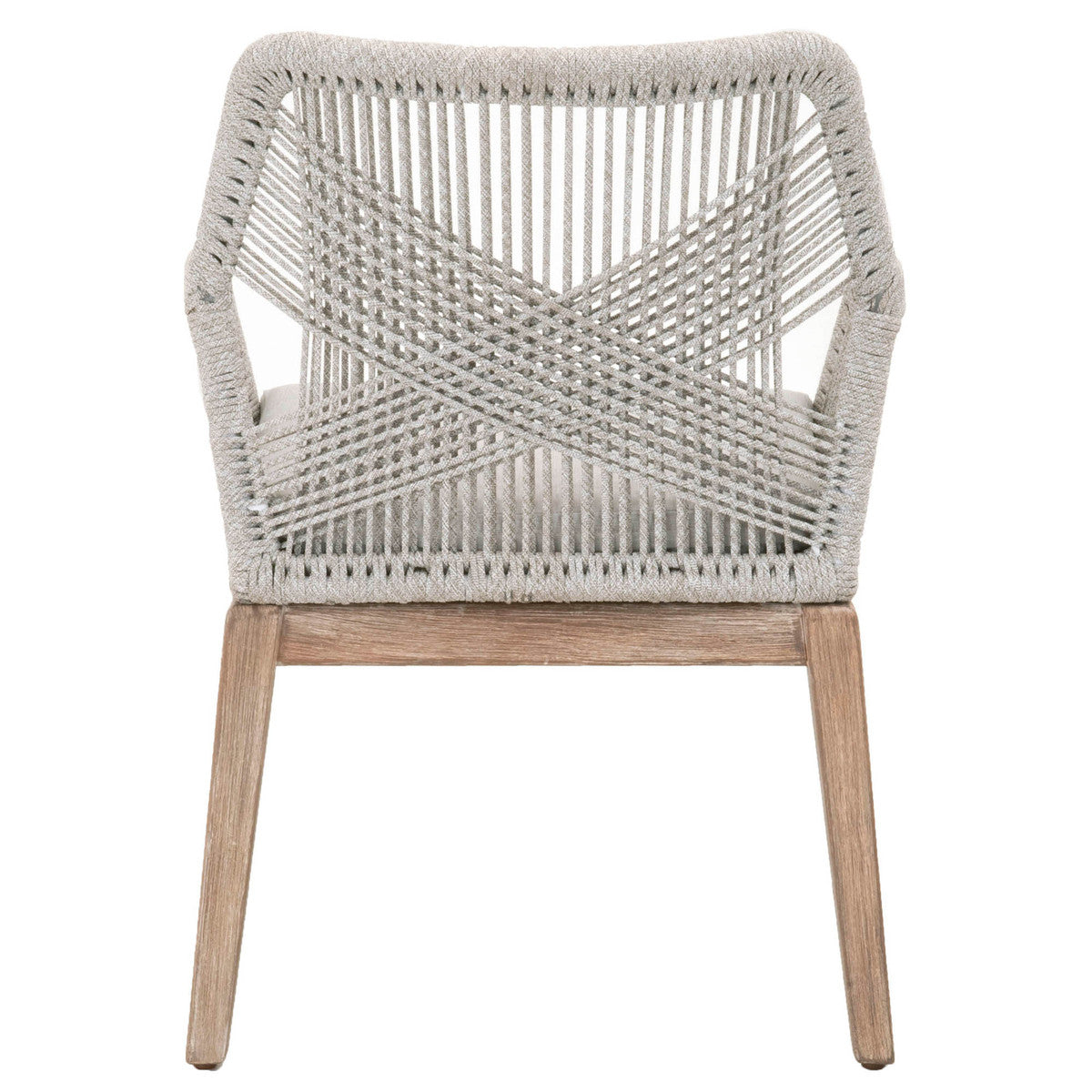 Loom Arm Chair - Taupe & White Flat Rope, Pumice, Natural Gray Mahogany