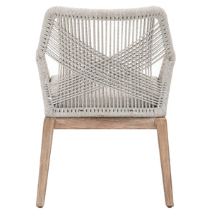 Loom Arm Chair - Taupe & White Flat Rope, Pumice, Natural Gray Mahogany